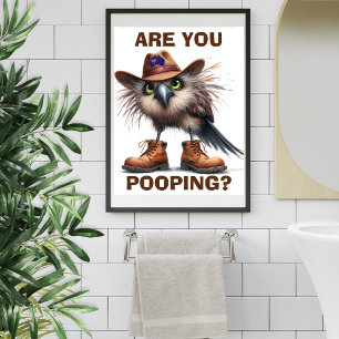 Grappig australisch kookaburra neutraal aards toil perfect poster