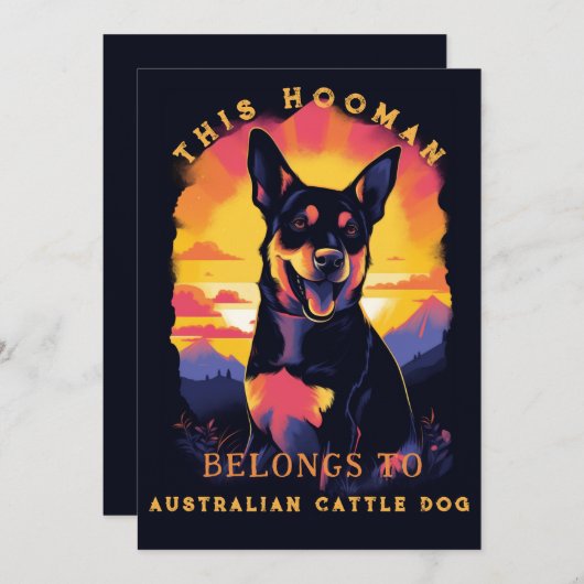 Grappig Australisch vee hond ouder gepersonaliseer Aankondiging (Voorkant / Achterkant)