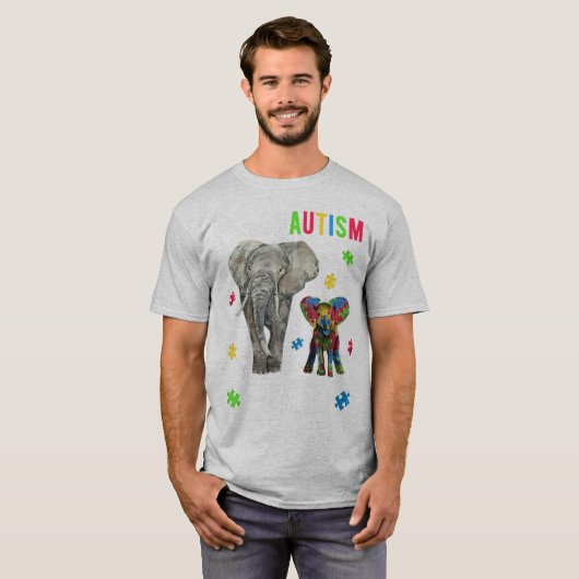 Grappig Autism Awareness Tshirt voor Mannen. Deze  (Voorkant volledig)