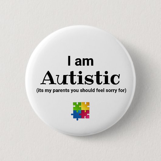 Grappig Autisme Bewustzijn | ASS Ronde Button 5,7 Cm (Voorkant)