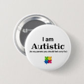 Grappig Autisme Bewustzijn | ASS Ronde Button 5,7 Cm (Voorkant /achterkant)