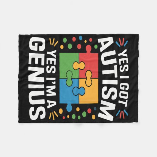 Grappig Autisme Bewustzijn Kinder Autistische Puzz Fleece Deken (Voorkant (Horizontaal))