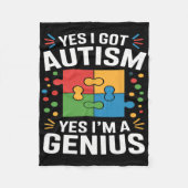 Grappig Autisme Bewustzijn Kinder Autistische Puzz Fleece Deken (Voorkant)