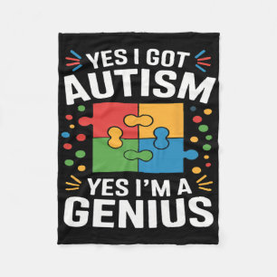 Grappig Autisme Bewustzijn Kinder Autistische Puzz Fleece Deken