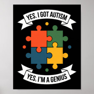 Grappig Autisme Bewustzijn Kinder Autistische Puzz Poster