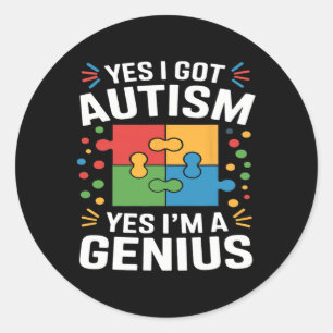 Grappig Autisme Bewustzijn Kinder Autistische Puzz Ronde Sticker