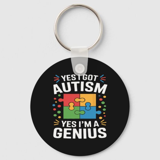 Grappig Autisme Bewustzijn Kinder Autistische Puzz Sleutelhanger (Voorkant)