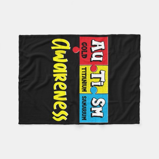 Grappig Autisme Bewustzijnspuzzel Chemische Period Fleece Deken (Voorkant (Horizontaal))