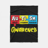 Grappig Autisme Bewustzijnspuzzel Chemische Period Fleece Deken (Voorkant)