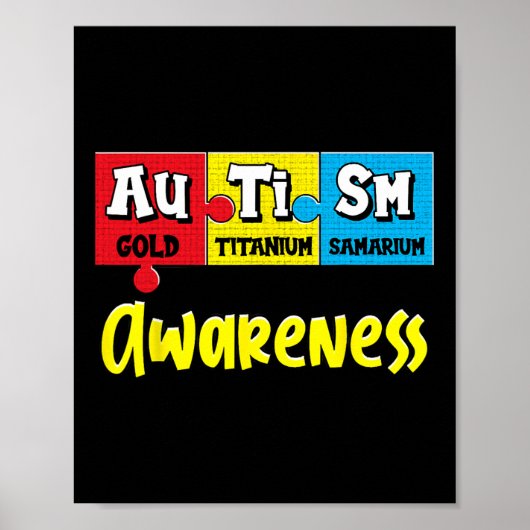 Grappig Autisme Bewustzijnspuzzel Chemische Period Poster (Voorkant)