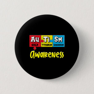 Grappig Autisme Bewustzijnspuzzel Chemische Period Ronde Button 5,7 Cm
