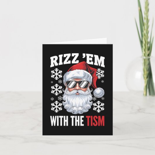 Grappig autisme Rizz Em met de Tism Santa Christma Kaart (Voorkant)