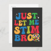 Grappig Autistisch Autisme Bewustzijn Laat Me Maar Uitnodiging Briefkaart (Voorkant / Achterkant)