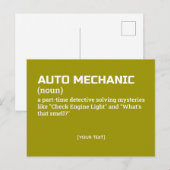 Grappig Auto Mechanic Definition Gift Briefkaart (Voorkant / Achterkant)