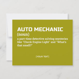 Grappig Auto Mechanic Definition Gift Briefkaart