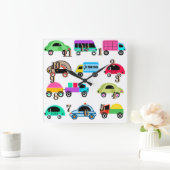 Grappig auto vierkante klok (Huis)