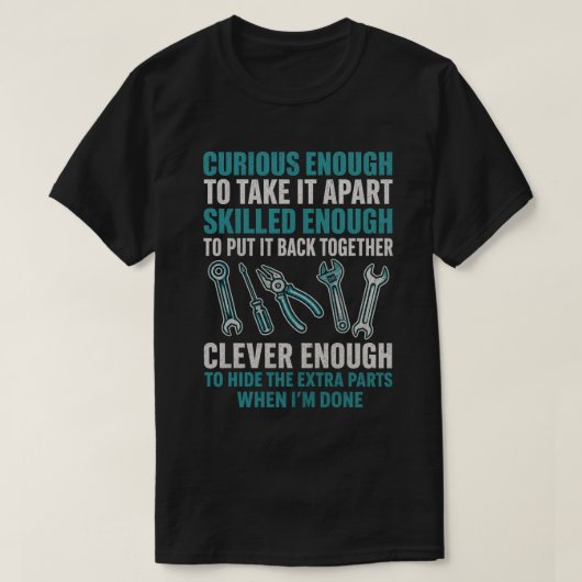 Grappig Automechanicus Citaat T-shirt (Design voorkant)