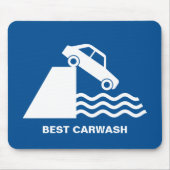 Grappig Autowasstraat Bord Muismat (Voorkant)