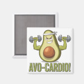 Grappig Avo-Cardio Avocado Fitness Design Magneet (Voorkant / Achterkant)