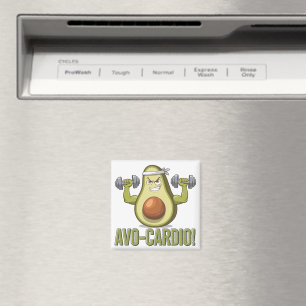 Grappig Avo-Cardio Avocado Fitness Design Magneet