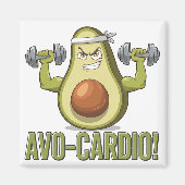Grappig Avo-Cardio Avocado Fitness Design Magneet (Voorkant)