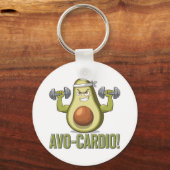 Grappig Avo-Cardio Avocado Fitness Design Sleutelhanger (Voorkant)