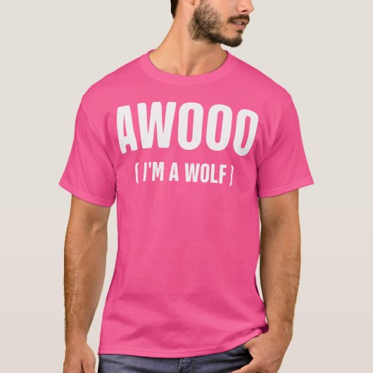 Grappig Awoo (I'm A Wolf) Lazy Halloween T-shirt (Voorkant)