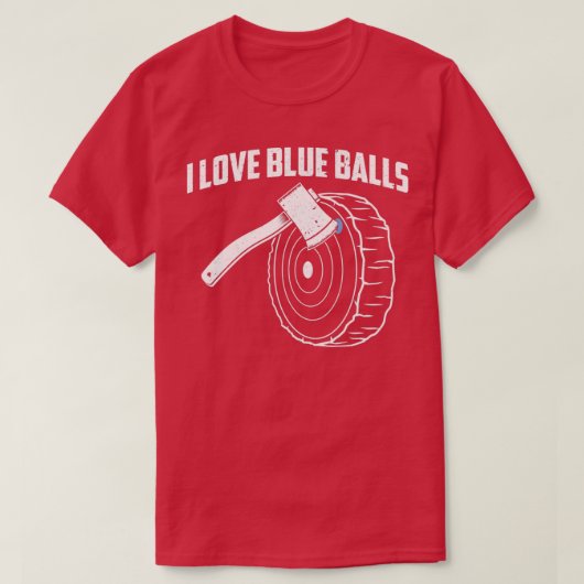 Grappig Ax dat ik van het blauw-kogelproduct hou T-shirt (Design voorkant)