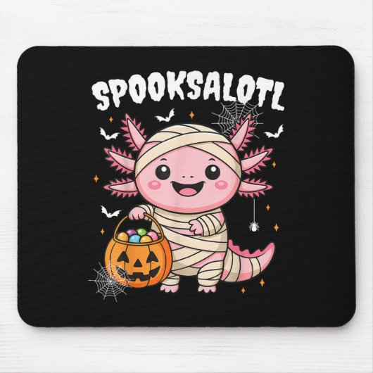 Grappig Axolotl Halloween Shirt voor Kids Boys Gir Muismat (Voorkant)