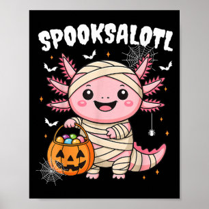 Grappig Axolotl Halloween Shirt voor Kids Boys Gir Poster