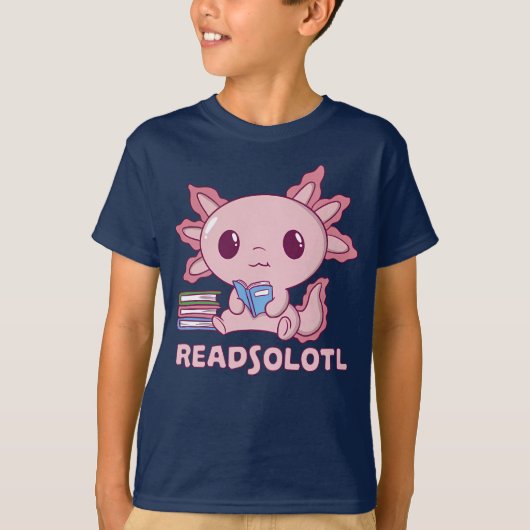 Grappig axolotl lezen boeken bibliothecaris readso t-shirt (Voorkant)