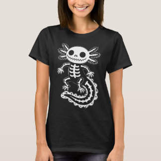 Grappig Axolotl Skelet Halloween Spooky Skull T-shirt