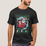 Grappig Axolotl Ugly Christmas Tree Santa Hat Snoe T-shirt<br><div class="desc">Grappige Axolotl Ugly Christmas Tree Santa Hat Snoep Sneeuwvlokken</div>