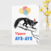 Grappig Aye-aye Verjaardag Zoek wat Grubs Kaart (Gele Bloem)