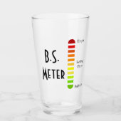 Grappig B.S. Meter Pint Glas - Gag Gift voor Hem, (Voorkant)
