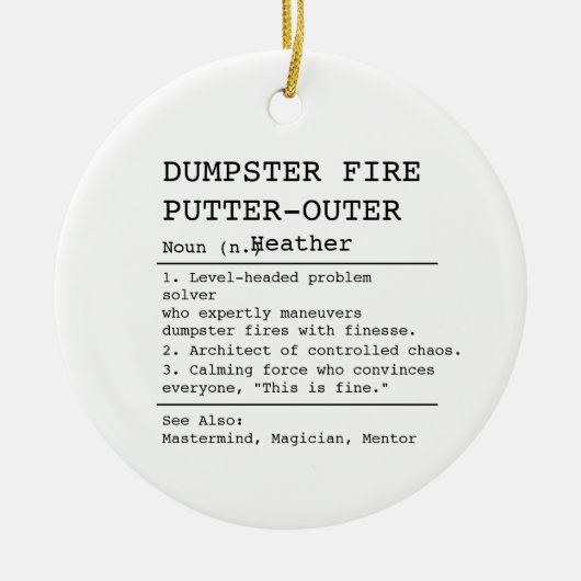 Grappig baas cadeau vuilnisbrand opruimer ornament (Voorkant)