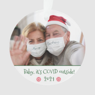 Grappig Baby, het is Covid, buiten Foto Snowflake Ornament