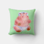 Grappig Baby Hippo Sierkussen (Voorkant)