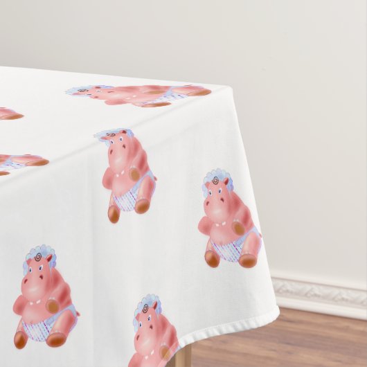Grappig Baby Hippo tafelkleed (Voorbeeld)