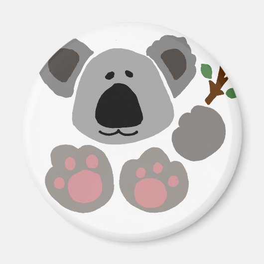 Grappig Baby Koala Beer Art Magneet (Voorkant)