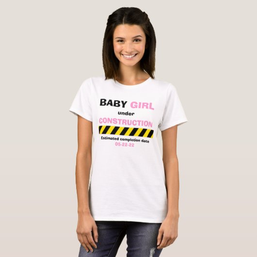 Grappig Baby Meisje Zwangerschap Vrouwen T Shirt (Voorkant volledig)