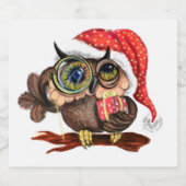 Grappig Baby oplikken in kerstPet en cadeau voor j Sparkling Wijnetiket (Enkel label)