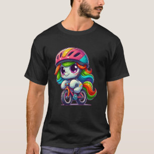 Grappig baby paard op een fiets leuk voor meisjes t-shirt