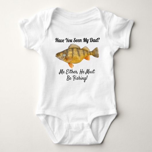 Grappig Baby Papa Perch Vist sporthobby Romper (Voorkant)