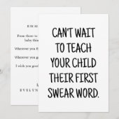 Grappig Baby shower Gefeliciteerd Kaart voor Nieuw (Voorkant / Achterkant)