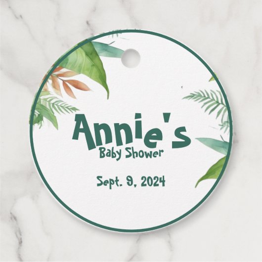 Grappig Baby shower Oerwoud met Giraffe Bedankjes Labels (Achterkant)