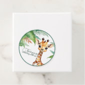 Grappig Baby shower Oerwoud met Giraffe Bedankjes Labels (In situ)