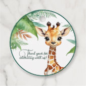 Grappig Baby shower Oerwoud met Giraffe Bedankjes Labels (Voorkant)