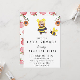 grappig Baby shower Teddy Bear Honey Bee Kaart