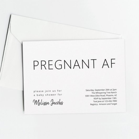 Grappig Baby shower Zwanger AF Kaart